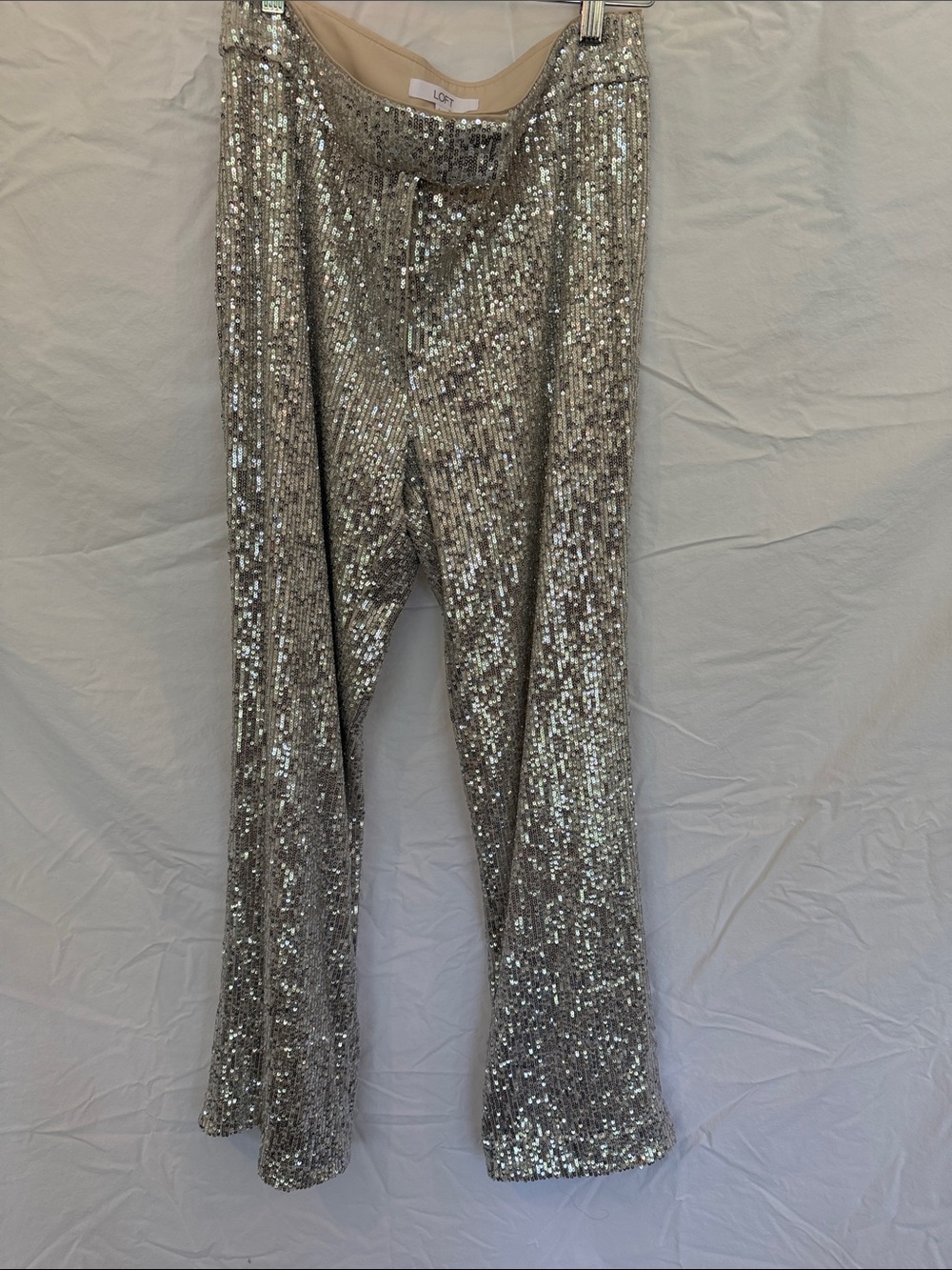 LOFT Silver Sequin Pants – Size 6